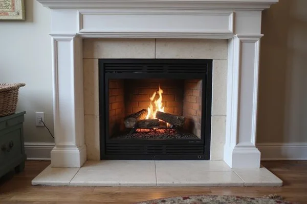 Completed direct-vent gas fireplace glowing with realistic flame in a Toronto living room