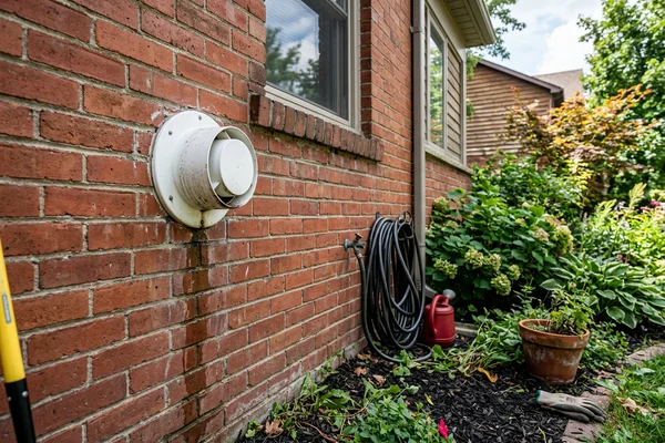 Concentric vent termination on the exterior wall of a Toronto home