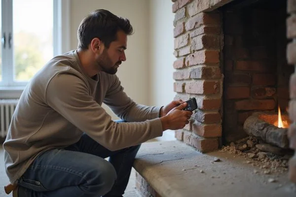TSSA-certified technician pressure-testing the gas line at a new gas fireplace installation in Toronto